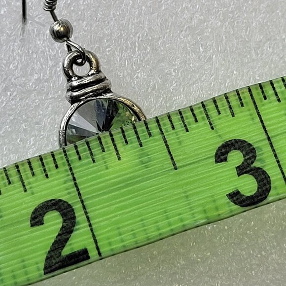 Clear Crystal Drop Earrings - Picture 8 of 11